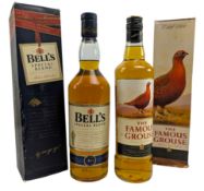 TWO BOTTLES OF SCOTCH BLENDED WHISKY, BELL'S SPECIAL BLEND & FAMOUS GROUSE