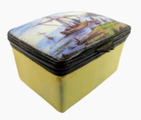 EARLY 19TH CENTURY BILSTON / BATTERSEA ENAMEL PATCH BOX