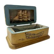 EARLY 20TH CENTURY STENCILED AND MODEL SET JEWELLERY BOX