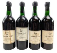 FOUR DOW 1966 CINTAGE PORT BOTTLES