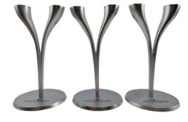 THREE MOET ET CHANDON 'TOI ET MOI' CHAMPAGNE FLUTES/CANDLE HOLDERS BY PHILIPPE DI MEO