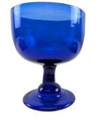 LATE 18TH / EARLY 19TH CENTURY BRISTOL BLUE GLASS GOBLET