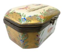SEVRES FRENCH 19TH CENTURY HAND PAINTED & GILDED PORCELAIN CASKET