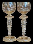 HECKERT, FRITZ - A PAIR OF 19TH CENTURY GERMAN BOHEMIAN HOCK GLASSES