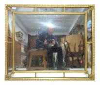 FRENCH LOUIS XVI INSPIRED 19TH CENTURY GILTWOOD WALL MIRROR