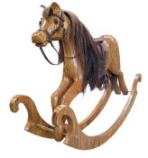 TOM LARKIN, IRELAND - 20TH CENTURY HAND-CARVED BALTIC BIRCH CHILDREN'S ROCKING HOBBY HORSE