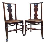 PAIR OF 18TH CENTURY GEORGE III ASH & ELM WOOD SIDE CHAIRS