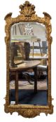FRENCH LOUIS PHILIPPE STYLE 19TH CENTURY GILTWOOD & GESSO WALL MIRROR