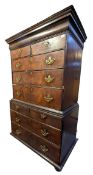 GEORGE III 18TH CENTURY WALNUT CHEST ON CHEST OF DRAWERS / TALLBOY