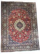 20TH CENTURY PERSIAN ISLAMIC KASHAN WOLLEN FLOOR CARPET RUG