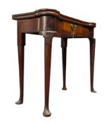 GEORGE III 18TH CENTURY MAHOGANY DOG EAR CARD GAMES TABLE