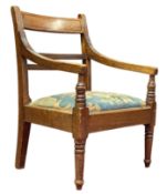GEORGE III 19TH CENTURY MAHOGANY CHILDREN'S ARMCHAIR