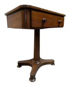 WILLIAM IV EARLY 19TH CENTURY MAHOGANY SINGLE DRAWER LADIES' TABLE