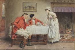 GEORGE GOODWIN KILBURN (1839-1924) - THE RECKONING - 19TH CENTURY WATERCOLOUR ON PAPER