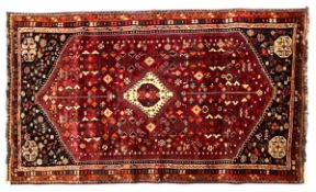 EARLY 20TH CENTURY HAND WOVEN WOOL PERSIAN ISLAMIC QASHQAI FLOOR CARPET RUG