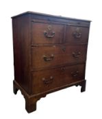 GEORGE III 19TH CENTURY OAK WOOD CHEST OF DRAWERS