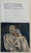 DAVID JONES (1895-1974) - SAINTS PETER & PAUL, 1927, TO PETRA HELEN - WATERCOLOUR & LETTERING