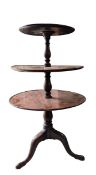 GEORGE III LATE 18TH CENTURY MAHOGANY THREE-TIER DUMBWAITER