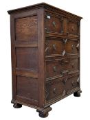 JACOBEAN REVIVAL 19TH CENTURY OAK WOOD CHEST OF DRAWERS
