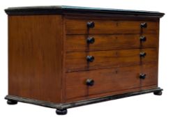 VICTORIAN 19TH CENTURY MAHOGANY & EBONISED SPECIMEN CHEMIST'S CHEST