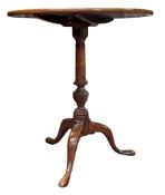 GEORGE III 19TH CENTURY MAHOGANY TRIPOD TILT TOP OCCASIONAL TABLE