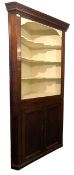 18TH CENTURY OAK WOOD DOUBLE CORNER CUPBOARD