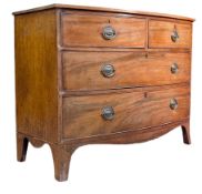 GEORGE III 19TH CENTURY MAHOGANY BOW FRONT CHEST OF DRAWERS