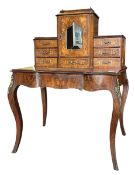 19TH CENTURY HIGH VICTORIAN WALNUT MARQUETRY BONHEUR DE JOUR