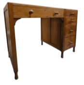 HEAL'S OF LONDON - ART DECO CIRCA 1930S OAK OFFICE WRITING DESK