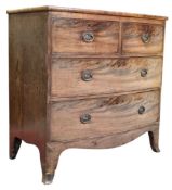GEORGE III 19TH CENTURY MAHOGANY BOW FRONT CHEST OF DRAWERS