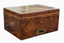 VICTORIAN 19TH CENTURY WALNUT CAMPAIGN DESK TIDY COMPANION BOX
