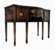 GEORGE III 19TH CENTURY MAHOGANY BOW-FRONT SIDEBOARD