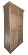 19TH CENTURY WALNUT HOUSEKEEPER'S SCHOOL CUPBOARD WARDROBE