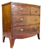 GEORGE III 19TH CENTURY MAHOGANY BOW FRONT CHEST OF DRAWERS