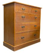 MANNER OF HEAL'S OF LONDON - ARTS & CRAFTS SOLID OAK CHEST OF DRAWERS