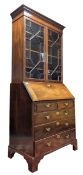 GEORGE III 19TH CENTURY MAHOGANY BUREAU BOOKCASE