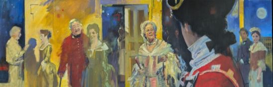 DAVID COBLEY (B. 1954) - STEPHANIE COLE AND FRIENDS, 2005 - OIL ON CANVAS
