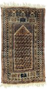 EARLY 20TH CENTURY AFGHAN HAND-WOVEN PRAYER FLOOR CARPET RUG