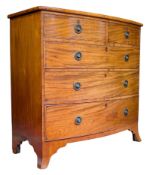 GEORGE III 19TH CENTURY MAHOGANY BOW FRONT CHEST OF DRAWERS