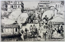 ERNEST STEPHEN LUMSDEN - THE MELA CROWD - DRYPOINT ETCHING