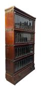 EARLY 20TH CENTURY OAK FOUR-TIER STACKING BOOKCASE CABINET