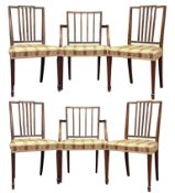 SIX GEORGE III 19TH CENTURY MAHOGANY BAR BACK DINING CHAIRS