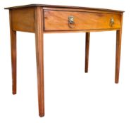 VICTORIAN 19TH CENTURY MAHOGANY BOW FRONT WRITING TABLE DESK