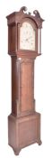 19TH CENTURY MAHOGANY PAINTED FACE LONGCASE CLOCK