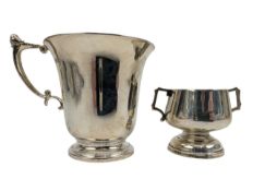 EDWARD VII HALLMARKED SILVER MINIATURE TROPHY & A CHRISTENING CUP
