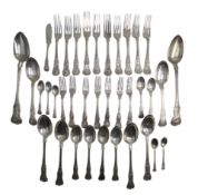 19TH CENTURY SILVER PART CANTEEN OF CUTLERY
