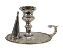 VICTORIAN HALLMARKED SILVER CHAMBER STICK & SNUFFER