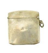 HALLMARKED SILVER VESTA & A SILVER NAPKIN RING