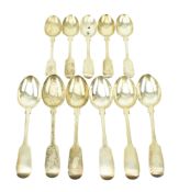 ELEVEN PCS 19TH CENTURY VICTORIAN HALLMARKED SILVER TEASPOONS