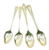 TWO GEORGE III HALLMARKED SILVER SPOONS & A VICTORIAN SILVER SPOON